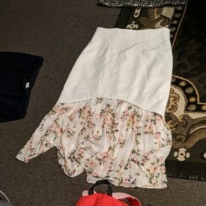 Skirt white asymmetric